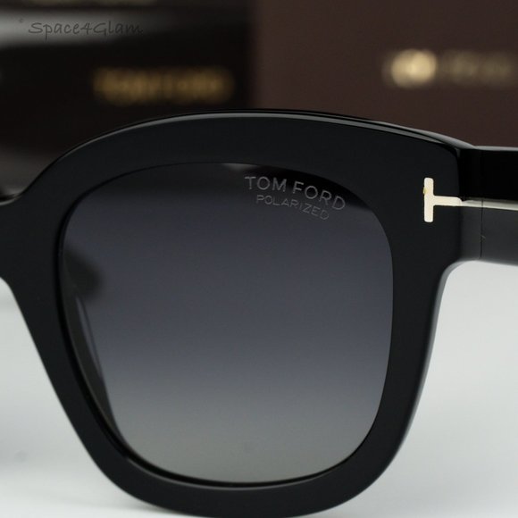 BRAND NEW Tom Ford FT0613/S 01D Black Grey Polar Grad Square Women Sunglasses - Picture 8 of 12